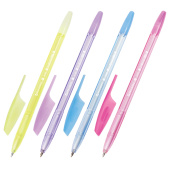 Ручка шариковая BRAUBERG "X-333" PASTEL, СИНЯЯ, корпус тонированованный ассорти, узел 0,7 мм, линия письма 0,35 мм, 142830 за 13 ₽. Ручки шариковые неавтоматические.  Доставка по РФ. Без переплат!