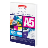 Бумага для цветной лазерной печати А5, ПЛОТНАЯ 190 г/м2, 100 л., BRAUBERG DIGITAL, 145% (CIE), 116409 за 230 ₽. Бумага для цветной лазерной печати.  Доставка по РФ. Без переплат!