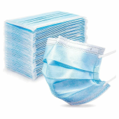 Маски одноразовые КОМПЛЕКТ 50 шт. медицинские 3-х слойные голубые (фильтр мельтблаун) SENSE, короб за 142 ₽. Маски медицинские одноразовые.  Доставка по РФ. Без переплат!
