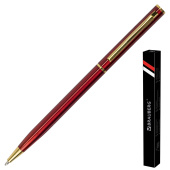 Ручка подарочная шариковая BRAUBERG "Slim Burgundy", корпус бордо, узел 1 мм, линия письма 0,7 мм, синяя, 141403 за 164 ₽. Ручки бизнес-класса.  Доставка по РФ. Без переплат!