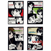 Блокнот МАЛЫЙ ФОРМАТ А6, 40 л, скоба, ламинированный картон, клетка, АЛЬТ, MANGA (4 вида), 3-40-718 за 21 ₽. Блокноты.  Доставка по РФ. Без переплат!
