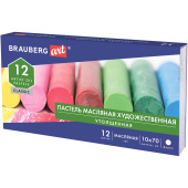 Пастель масляная художественная BRAUBERG ART CLASSIC, УТОЛЩЕННАЯ, 12 цветов, круглое сечение, 181450 за 144 ₽. Пастель художественная масляная и восковая.  Доставка по РФ. Без переплат!