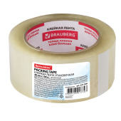 Клейкая лента упаковочная, 48 мм х 100 м, прозрачная, толщина 45 микрон, BRAUBERG, 221109 за 104 ₽. Упаковочные клейкие ленты.  Доставка по РФ. Без переплат!