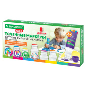 Большие точечные маркеры BRAUBERG KIDS 8 цветов + РАСКРАСКА и 2 сменных наконечника В ПОДАРОК, 152616 за 1&nbsp;092 ₽. Фломастеры классические.  Доставка по РФ. Без переплат!