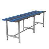 Скамья пластиковая влагостойкая на металлокаркасе "СТ 3П", 1500х350х460 мм, регулируемые опоры, каркас металлический серый, сиденье пластик за 8&nbsp;704 ₽. Банкетки и скамьи.  Доставка по РФ. Без переплат!