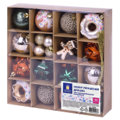 Шары елочные НАБОР 42 предмета "Xmas Inspiration", пластик/пенопласт, красный/бежевый/бирюзовый, ЗОЛОТАЯ СКАЗКА, 592590 за 1 043 ₽. Наборы украшений для ели.  Доставка по РФ. Без переплат!