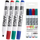 Маркеры стираемые для белой доски НАБОР 4 ЦВЕТА, STAFF "Profit" WBM-644, 2,5 мм, 151648 за 118 ₽. Маркеры для досок.  Доставка по РФ. Без переплат!