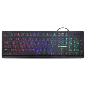 Клавиатура проводная USB, 104 плоские клавиши, LED-подсветка, SONNEN K308, черная, 513947 за 846 ₽. Клавиатуры проводные.  Доставка по РФ. Без переплат!