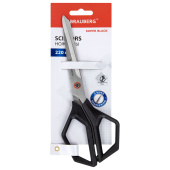 Ножницы BRAUBERG "Super black" 220 мм, черные, 3-сторонняя заточка, ручки из ABS-пластика, 238855 за 132 ₽. Ножницы универсальные.  Доставка по РФ. Без переплат!