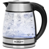 Чайник SCARLETT SC-EK27G54, 1,7 л, 1800 Вт, закрытый нагревательный элемент, стекло, стальной за 2 597 ₽. Чайники.  Доставка по РФ. Без переплат!