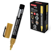 Маркер меловой CHALK LIQUID MARKER, ЗОЛОТИСТЫЙ, 3 мм, стираемый, BRAUBERG "CHALK", 152594 за 94 ₽. Маркеры меловые.  Доставка по РФ. Без переплат!