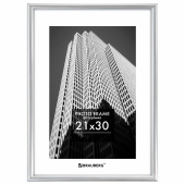 Рамка 21х30 см небьющаяся, багет 12 мм, пластик, BRAUBERG "Original", серебристая, 391231 за 445 ₽. Рамки для дипломов, сертификатов, грамот, фотографий.  Доставка по РФ. Без переплат!