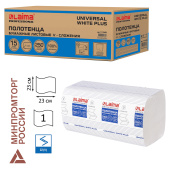 Полотенца бумажные 250 шт., LAIMA (H3) UNIVERSAL WHITE PLUS, 1-слойные, белые, КОМПЛЕКТ 15 пачек, 23х23, V-сложение, 111343 за 2 105 ₽. Полотенца бумажные профессиональные.  Доставка по РФ. Без переплат!