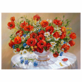 Картина стразами (алмазная мозаика), 40х50 см, ОСТРОВ СОКРОВИЩ "Маки", на подрамнике, 663871 за 1&nbsp;728 ₽. Алмазная вышивка.  Доставка по РФ. Без переплат!