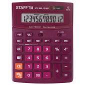 Калькулятор настольный STAFF STF-888-12-WR (200х150 мм) 12 разрядов, двойное питание, БОРДОВЫЙ, 250454 за 1 593 ₽. Калькуляторы настольные. Доставка по РФ. Без переплат!