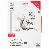 Бумага для черчения А4, 210х297 мм, 40 л., 200 г/м2, ватман ГОЗНАК КБФ, в коробке, BRAUBERG, 115623 за 254 ₽. Папки для черчения.  Доставка по РФ. Без переплат!