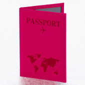 Обложка для паспорта "Passport map", экокожа soft-touch, малиновая, STAFF, 238761 за 109 ₽. Обложки для паспорта.  Доставка по РФ. Без переплат!