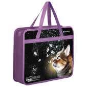 Папка на молнии с ручками BRAUBERG А4, 1 отделение, пластик, 80 мм, "Dream cat", 270868 за 243 ₽. Папки-сумки с ручками.  Доставка по РФ. Без переплат!