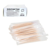 Зубочистки бамбуковые, 1000 штук в индивидуальной ПП упаковке, КП, 119908 за 155 ₽. Зубочистки.  Доставка по РФ. Без переплат!