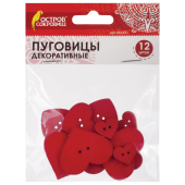 Пуговицы декоративные "Сердце", дерево, 12 шт., ассорти, красные, ОСТРОВ СОКРОВИЩ, 661421 за 94 ₽. Пуговицы для творчества.  Доставка по РФ. Без переплат!
