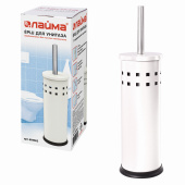 Ершик для унитаза с подставкой, металл, белый, глянцевый, LAIMA, 604962 за 431 ₽. Ершики для унитаза.  Доставка по РФ. Без переплат!