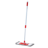 Швабра КОМПЛЕКТ черенок 75-130 см + флаундер 40 см + МОП микрофибра СИНЕЛЬ (ТИП К), PERKLIN (ПЕРКЛИН), 700981 за 697 ₽. Швабры для пола.  Доставка по РФ. Без переплат!