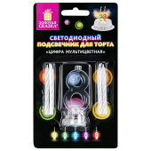 Цифра-подсвечник "8" светодиодная, ЗОЛОТАЯ СКАЗКА, в наборе 4 свечи 6 см, 1 батарейка, 591431 за 46 ₽. Свечи для праздничного стола.  Доставка по РФ. Без переплат!