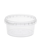 Банка с крышкой 500 мл, пластиковая под пресервы с контрольным замком, диаметр 122 мм, ВЗЛП, 1215КП за 17 ₽. Контейнеры одноразовые.  Доставка по РФ. Без переплат!