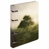 Тетрадь на кольцах А5 160х212 мм, 120 листов, картон, матовая ламинация, клетка, BRAUBERG, "Nature", 404728 за 242 ₽. Тетради на кольцах.  Доставка по РФ. Без переплат!