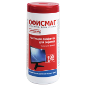 Салфетки для экранов всех типов и оптики ОФИСМАГ, туба 100 шт., влажные, 510483 за 170 ₽. Чистящие салфетки для техники.  Доставка по РФ. Без переплат!