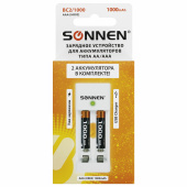 Зарядное устройство с аккумуляторами 2 шт. AAA (HR03), 1000 mAh, SONNEN BC2, в блистере, 455004 за 497 ₽. Зарядные устройства.  Доставка по РФ. Без переплат!