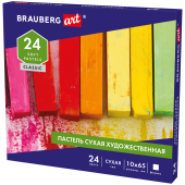 Пастель сухая художественная BRAUBERG ART CLASSIC, 24 цвета, квадратное сечение, 181465 за 348 ₽. Пастель художественная сухая.  Доставка по РФ. Без переплат!