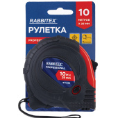Рулетка измерительная 10 м х 25 мм, обрезиненный корпус, 3 фиксатора, RABBITEX (РАББИТЕКС) Professional, 671359 за 296 ₽. Рулетки.  Доставка по РФ. Без переплат!
