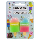 Ластик фигурный FUNSTER (ФАНСТЕР) "АЙСКРИМ", НАБОР 2 ШТУКИ, 55х29х12 мм, цвет ассорти, экологичный ПВХ, блистер, 274016 за 121 ₽. Ластики классические.  Доставка по РФ. Без переплат!
