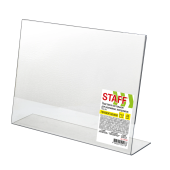 Подставка настольная для рекламных материалов МАЛОГО ФОРМАТА (210х150 мм), А5, односторонняя, горизонтальная, STAFF, 291394 за 180 ₽. Подставки и таблички настольные (тейблтенсы).  Доставка по РФ. Без переплат!