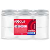 Бумага туалетная 170 м, FOCUS (Система Т2) 2-слойная, цвет белый, КОМПЛЕКТ 12 рулонов, 5036904 за 2 895 ₽. Туалетная бумага профессиональная.  Доставка по РФ. Без переплат!