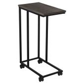 Стол журнальный BRABIX "LOFT CT-001", 450х250х680 мм, на колёсах, металлический каркас, цвет морёный дуб, 641859 за 3 859 ₽. Столы журнальные и сервировочные.  Доставка по РФ. Без переплат!