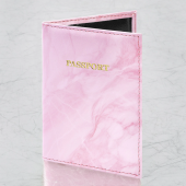 Обложка для паспорта искусственная кожа, принт "Soft Marble", пудрово-розовый, STAFF, 238870 за 148 ₽. Обложки для паспорта.  Доставка по РФ. Без переплат!