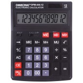 Калькулятор настольный ОФИСМАГ OFM-444 (199x153 мм), 12 разрядов, двойное питание, ЧЕРНЫЙ, 250459 за 913 ₽. Калькуляторы настольные.  Доставка по РФ. Без переплат!