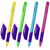 Ручка шариковая масляная с грипом BRAUBERG "Extra Glide GT Color", СИНЯЯ, трехгранная, игольчатый наконечник 0,7 мм, линия 0,5 мм, 144264 за 24 ₽. Ручки шариковые неавтоматические.  Доставка по РФ. Без переплат!