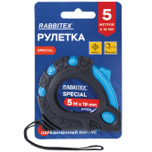 Рулетка измерительная 5 м х 19 мм, обрезиненный корпус, 3 фиксатора, RABBITEX (РАББИТЕКС) Special, 671354 за 155 ₽. Рулетки.  Доставка по РФ. Без переплат!