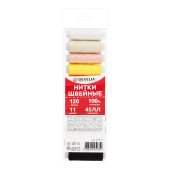 Нитки швейные 45 ЛЛ, 120 м, полиэстер, НАБОР 11 цветов, DEVELIA (Девелиа), 609617 за 96 ₽. Нитки швейные.  Доставка по РФ. Без переплат!