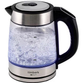 Чайник TIMBERK T-EK27G03, 1,7 л, 2200 Вт, закрытый нагревательный элемент, ТЕРМОРЕГУЛЯТОР, стекло, стальной за 4 557 ₽. Чайники.  Доставка по РФ. Без переплат!