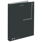 Папка-портфолио универсальная, 4 кольца, 20 файлов, 7БЦ матовая, BRAUBERG "Minimalism", 117553 за 359 ₽. Портфолио.  Доставка по РФ. Без переплат!