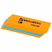 Ластик BRAUBERG "Color", 55х15х13 мм, прямоугольный, скошенный, яркие цвета ассорти, 272671 за 15 ₽. Ластики классические.  Доставка по РФ. Без переплат!