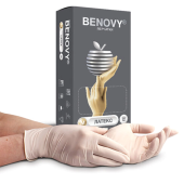 Перчатки латексные смотровые 50 пар (100 штук), размер 7-8, M (средний), бежевые, BENOVY Latex Chlorinated за 728 ₽. Перчатки медицинские.  Доставка по РФ. Без переплат!