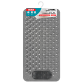 Коврик для ванны противоскользящий с теркой для ступней 68х36 см, серый, ПВХ, присоски, PRIMILA (ПРИМИЛА), 700389 за 307 ₽. Коврики для ванной комнаты.  Доставка по РФ. Без переплат!