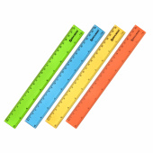 Линейка пластиковая 25 см, BRAUBERG, прозрачная, неоновая, ассорти, 210835 за 19 ₽. Линейки.  Доставка по РФ. Без переплат!