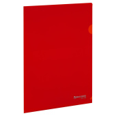 Папка-уголок жесткая А4, красная, 0,15 мм, BRAUBERG EXTRA, 271703 за 18 ₽. Папки-уголки пластиковые.  Доставка по РФ. Без переплат!