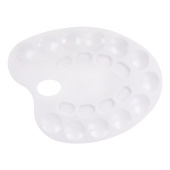 Палитра для рисования ПИФАГОР белая, пластиковая, овальная, 20 ячеек, 227808 за 119 ₽. Палитры для рисования.  Доставка по РФ. Без переплат!